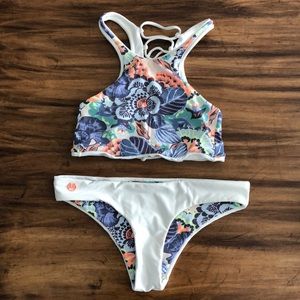 MAAJI SWIM Halter top cheeky bottoms strappy back